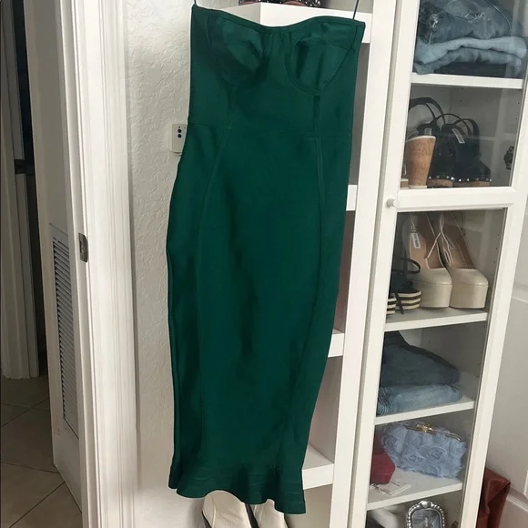 green emerald velvet dress EMBROIDERED STRAPLESS GOWN WITH REMOVABLE CAPE IN EMERALD GREEN | CULT MIA
